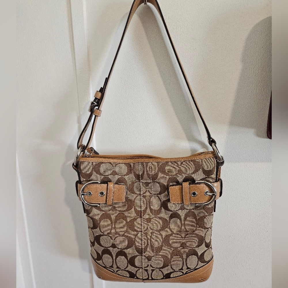 Vintage COACH Logo-Pattern Shoulder Bag PRISTINE - Picture 3 of 14